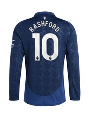 adidas Blue Manchester United EPL Away Shirt 2024-25 Long sleeve - Rashford 10 Printing - Image 3 of 3