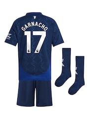 adidas Blue Manchester United EPL Away Mini Kit 2024-25 - Garnacho 17 Printing - Image 2 of 3