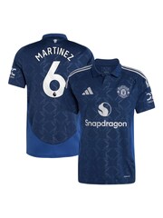 adidas Blue Manchester United EPL Away Shirt 2024-25 - Martinez 6 Printing - Image 1 of 3