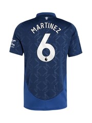 adidas Blue Manchester United EPL Away Shirt 2024-25 - Martinez 6 Printing - Image 3 of 3