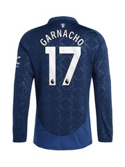 adidas Blue Manchester United EPL Away Shirt 2024-25 Long sleeve - Garnacho 17 Printing - Image 3 of 3