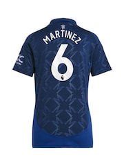 adidas Blue Manchester United EPL Away Shirt 2024-25 Womens - Martinez 6 Printing - Image 3 of 3