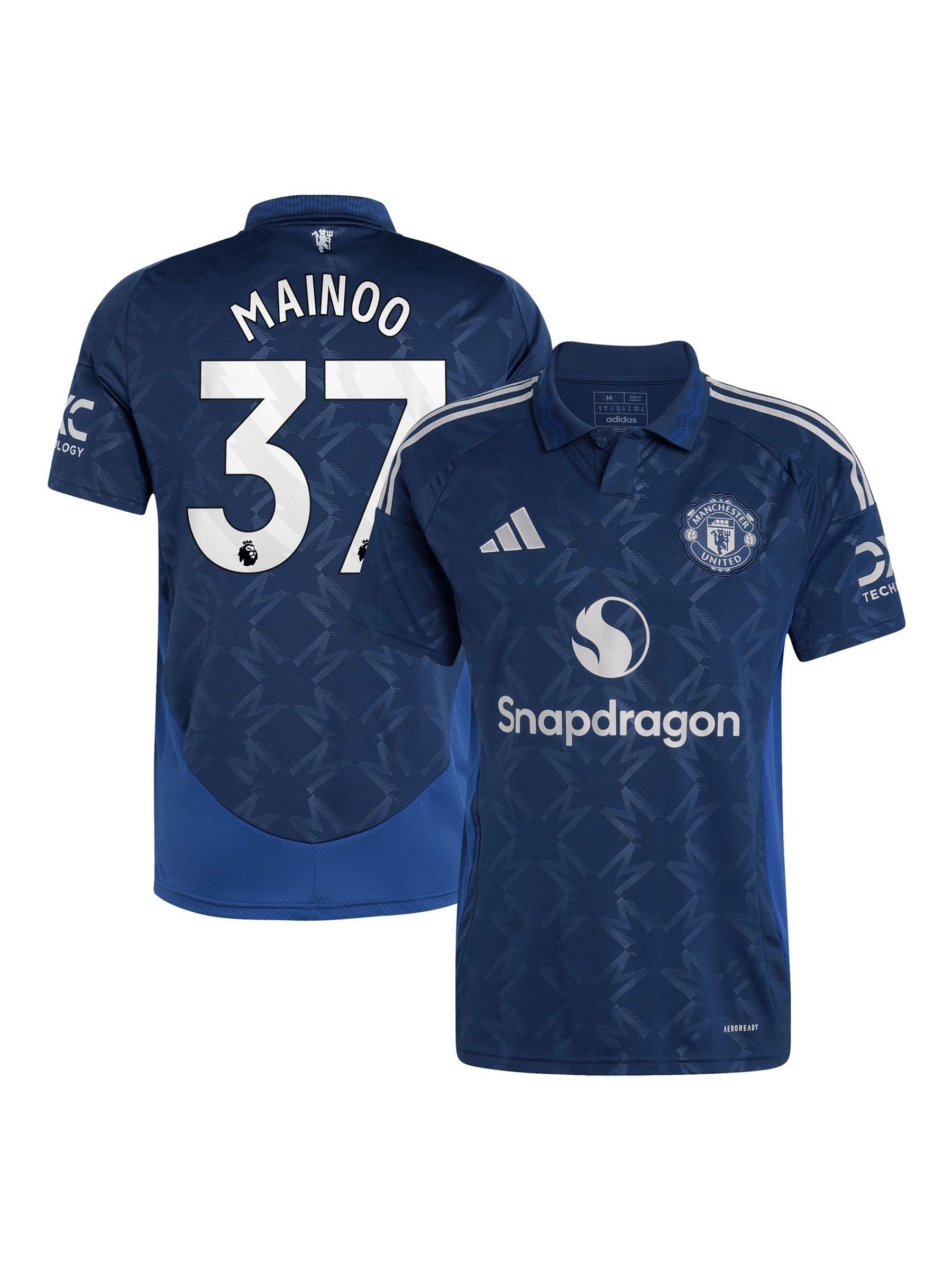 Buy adidas Blue Manchester United EPL Away Shirt 2024 25 Mainoo 37 Printing from Next Bahrain