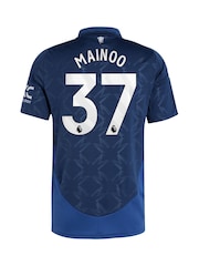 adidas Blue Manchester United EPL Away Shirt 2024-25 - Mainoo 37 Printing - Image 3 of 3