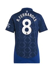 adidas Blue Manchester United EPL Away Shirt 2024-25 Womens - B.Fernandes 8 Printing - Image 3 of 3