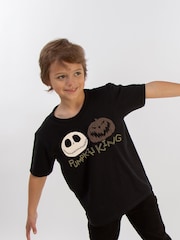 Brands In Black Boys King Halloween Disney The Nightmare Before Christmas Pumpkin 100% Cotton T-Shirt - Image 1 of 3