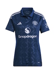 adidas Blue Manchester United EPL Away Shirt 2024-25 Womens - Hojlund 9 Printing - Image 2 of 3