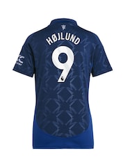 adidas Blue Manchester United EPL Away Shirt 2024-25 Womens - Hojlund 9 Printing - Image 3 of 3