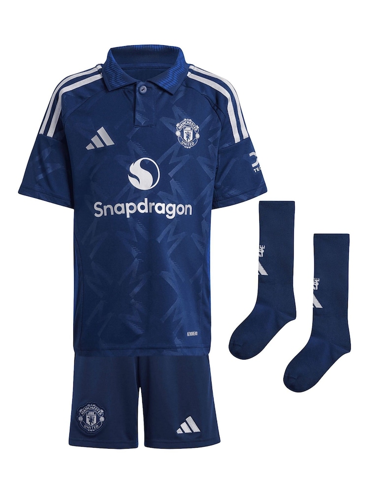adidas Blue Manchester United EPL Away Mini Kit 2024-25 - Hojlund 9 Printing - Image 2 of 3
