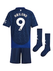 adidas Blue Manchester United EPL Away Mini Kit 2024-25 - Hojlund 9 Printing - Image 3 of 3