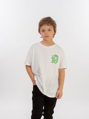 Brands In White Boys Disney Mickey Mouse Halloween Spooky Dripping 100% Cotton T-Shirt - Image 1 of 4