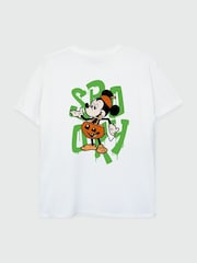 Brands In White Boys Disney Mickey Mouse Halloween Spooky Dripping 100% Cotton T-Shirt - Image 3 of 4