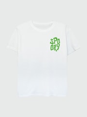 Brands In White Boys Disney Mickey Mouse Halloween Spooky Dripping 100% Cotton T-Shirt - Image 4 of 4