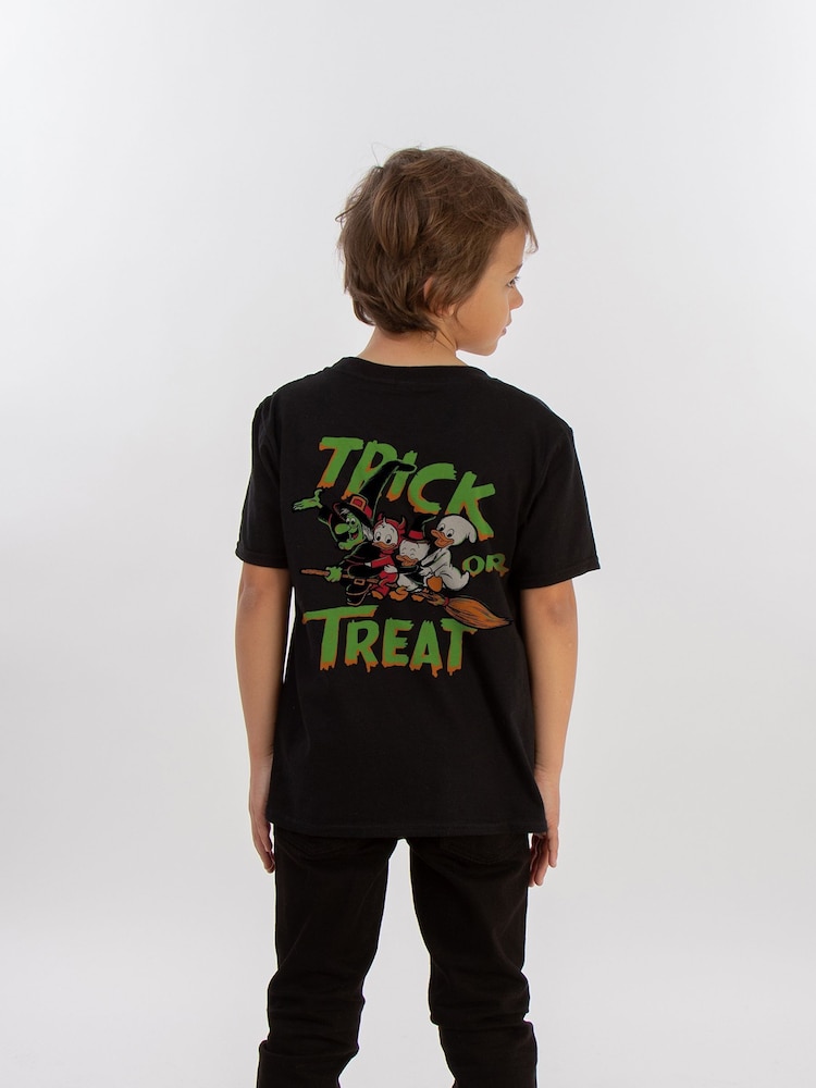 Brands In Black Boys Disney Ducktales Halloween Trick Or Treat Flying 100% Cotton T-Shirt - Image 2 of 4