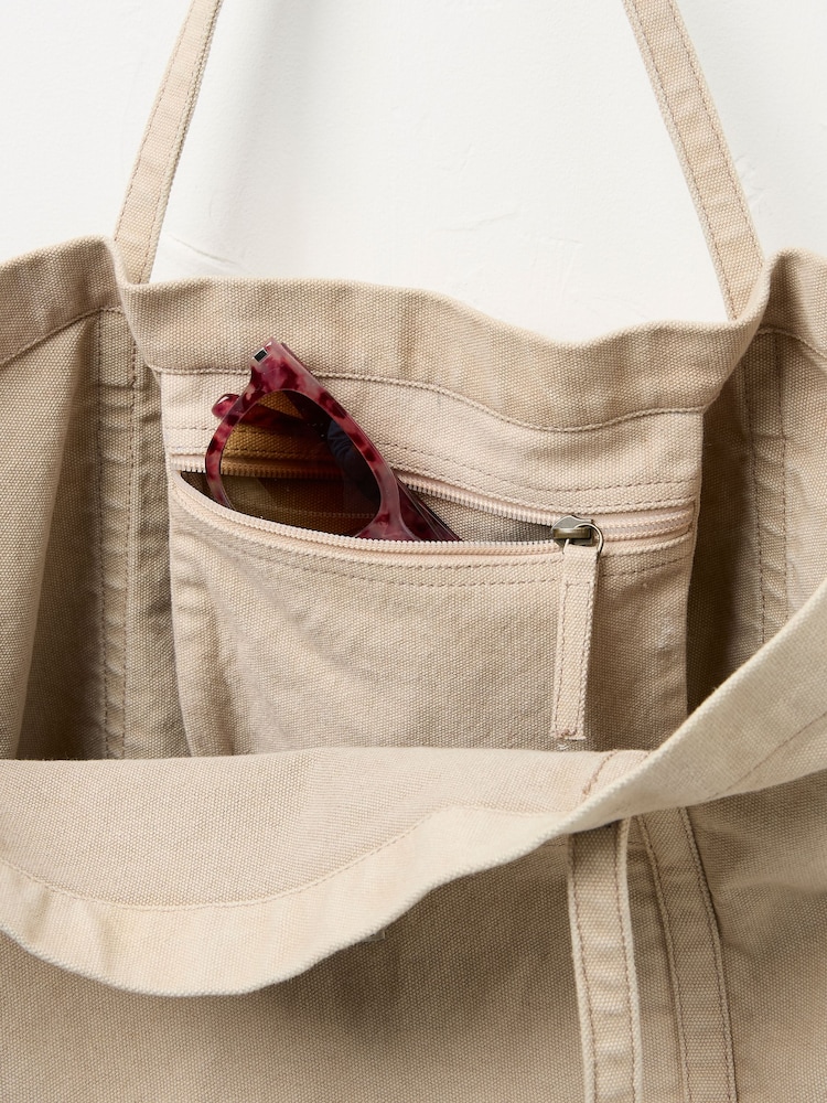 FatFace Astrid Stone Pocket 100% Cotton Tote Bag - Image 2 of 2