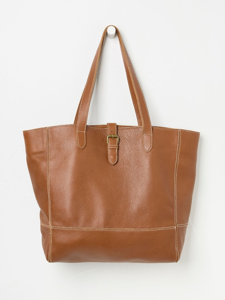FatFace Olivia Tan Brown Leather Tote Bag - Image 1 of 2