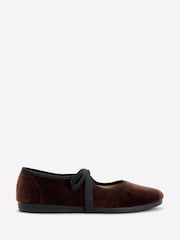 Boden Brown Flexi Tie Mary Janes Shoes - Image 2 of 5