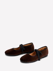 Boden Brown Flexi Tie Mary Janes Shoes - Image 3 of 5