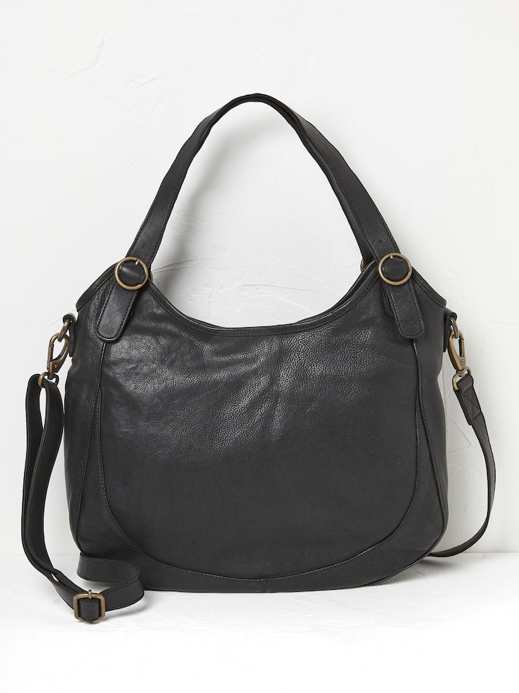 FatFace Tabitha Black Leather Tote Bag - Image 2 of 3