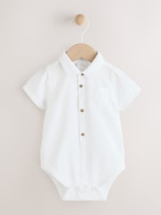 White Baby Short Sleeve Shirt Bodysuit - Image 1 of 6