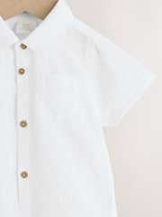 White Baby Short Sleeve Shirt Bodysuit - Image 3 of 6