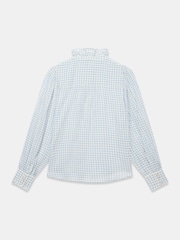 Mint Velvet Blue Cotton Checked Blouse - Image 7 of 7