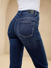 Lipsy Dark Wash Blue Sculpting High Waist Straight Leg Jeans - Image 3 of 5