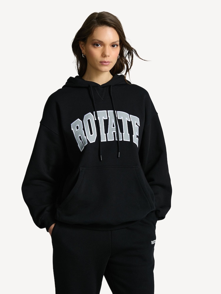 Rotate Black Heavy Sweat Hoodie - Image 1 of 9