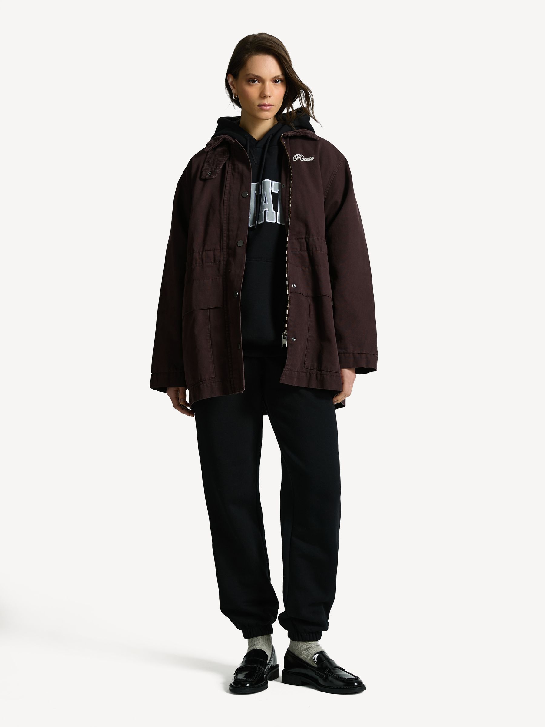 ジャケット・アウター Eaphi CURVE CUT LINE JACKET / brown Eaphi CURVE CUT LINE JACKET / brown
