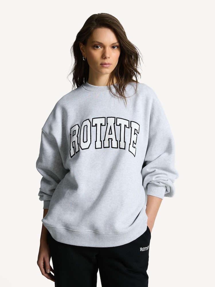 Rotate Grey Heavy Crewneck Sweatshirt - Image 1 of 9