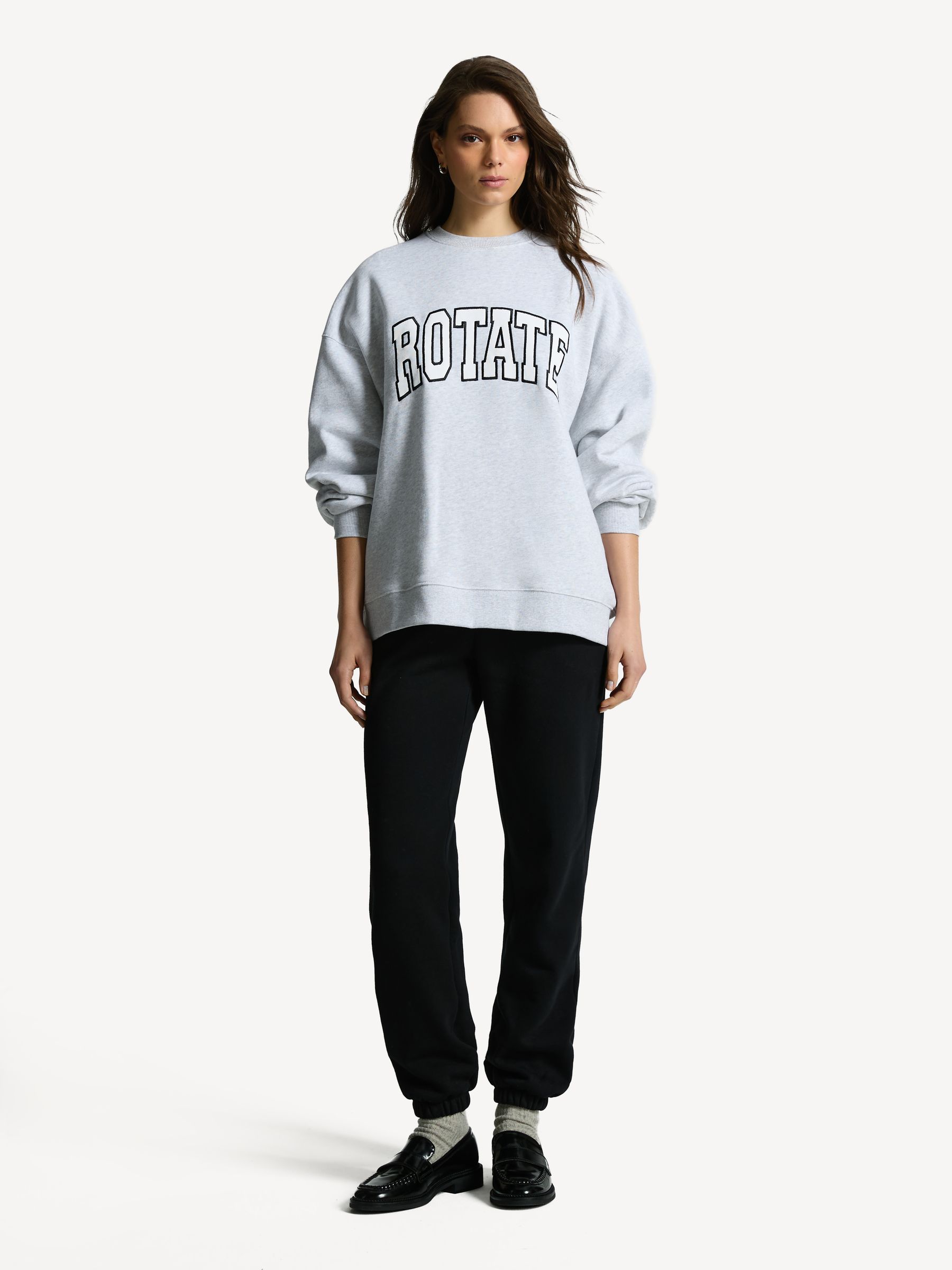 Rotate Grey Heavy Crewneck Sweatshirt | Seasons