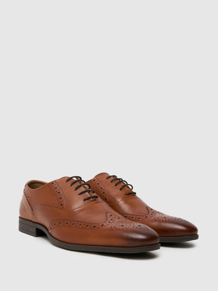 Schuh Row Leather Brogue Shoes - Image 2 of 4