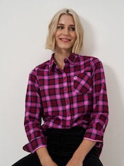 Crew Clothing Red Brushed Flannel Check 100% Cotton Shirt - Image 1 of 4