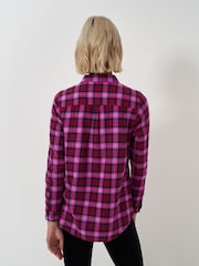 Crew Clothing Red Brushed Flannel Check 100% Cotton Shirt - Image 2 of 4