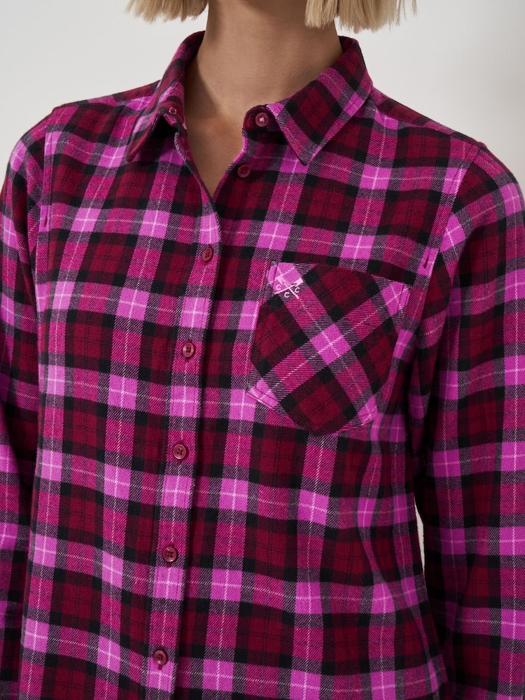 Crew Clothing Red Brushed Flannel Check 100% Cotton Shirt - Image 4 of 4