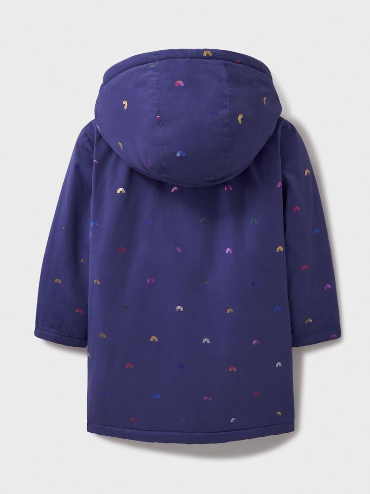 Crew Clothing Blue Midweight Printed Puffer Jacket - Image 2 of 3