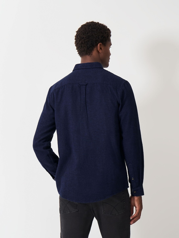 Crew Clothing Blue 100% Cotton Flannel Shirt - Image 2 of 5