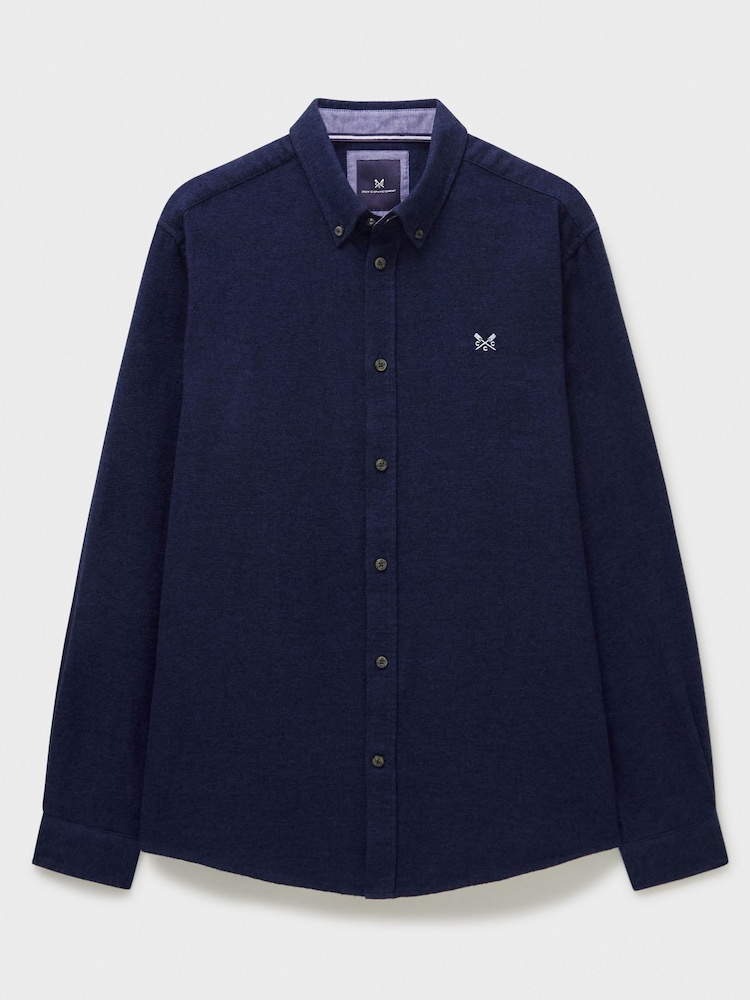 Crew Clothing Blue 100% Cotton Flannel Shirt - Image 5 of 5 Crew Clothing Blue 100% Cotton Flannel Shirt - Image 5 of 5
