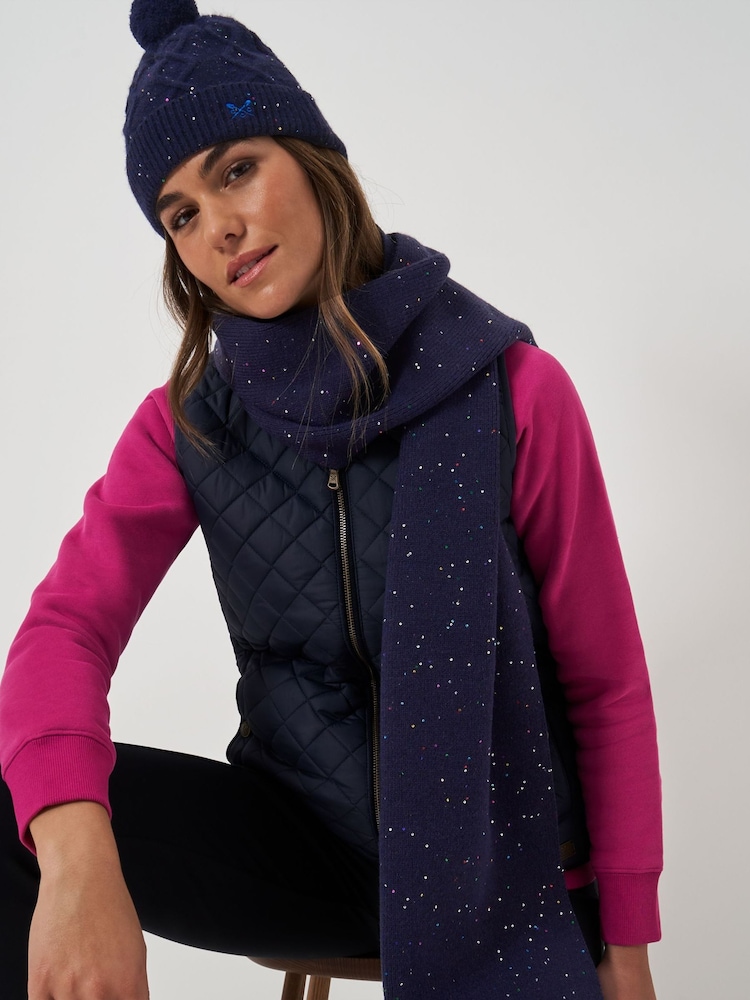 Crew Clothing Company Blue Glitterball Scarf - Image 1 of 2