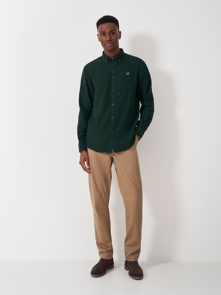 Crew Clothing Green 100% Cotton Flannel Shirt - Image 3 of 5