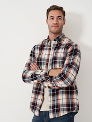Crew Clothing Red 100% Cotton Multicheck Brushed Twill Shirt - Image 1 of 5