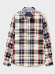 Crew Clothing Red 100% Cotton Multicheck Brushed Twill Shirt - Image 5 of 5