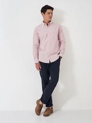 Crew Clothing Company Pink Twin Stripe 100% Cotton Oxford Shirt - Image 3 of 5