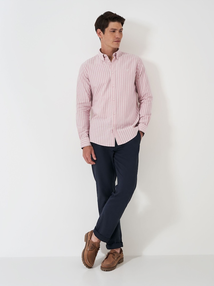 Crew Clothing Pink Cotton Flannel 100% Cotton Shirt - Image 1 of 5