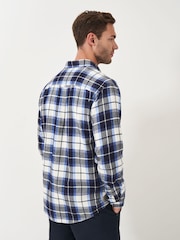 Crew Clothing Blue 100% Cotton Multicheck Brushed Twill Shirt - Image 2 of 4