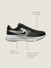 Nike White/Black Run Defy Road Running Trainers - Image 4 of 11