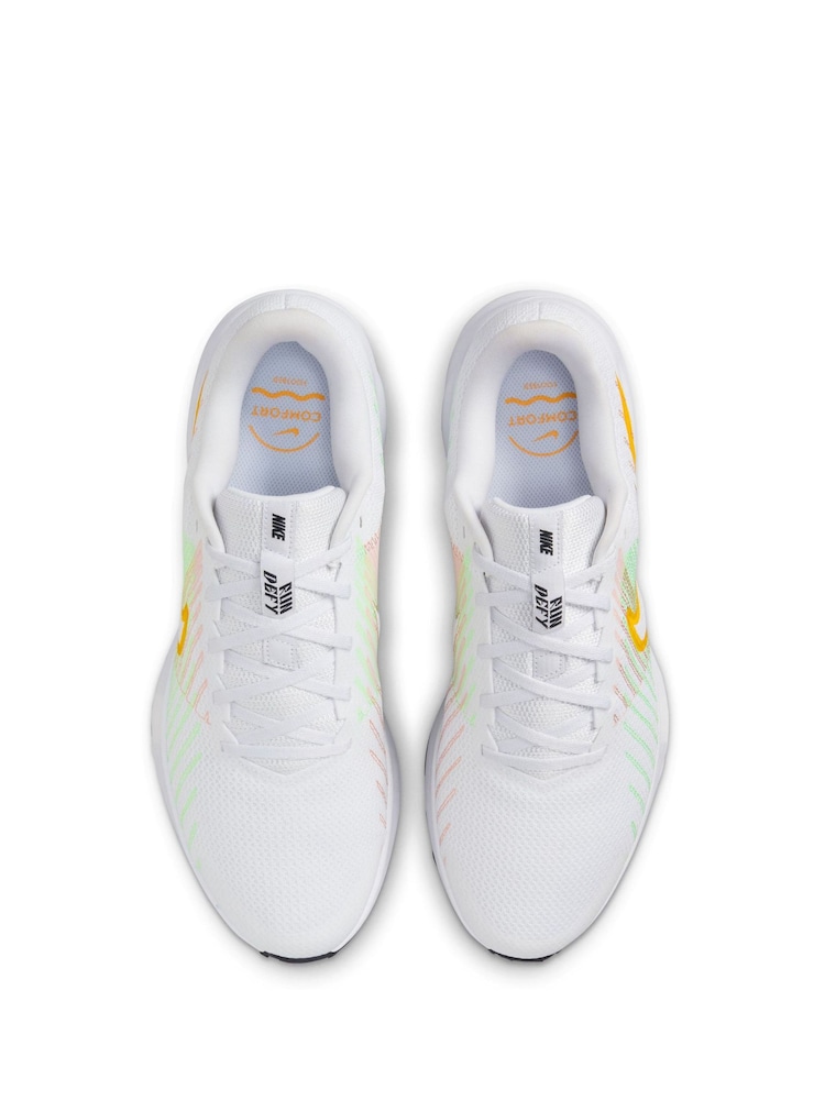 Żółty/biały - Nike Run Defy Road Running Trainers - Image 7 of 10