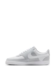 Nike Grey White Court Vision Low Trainers - Image 2 of 9