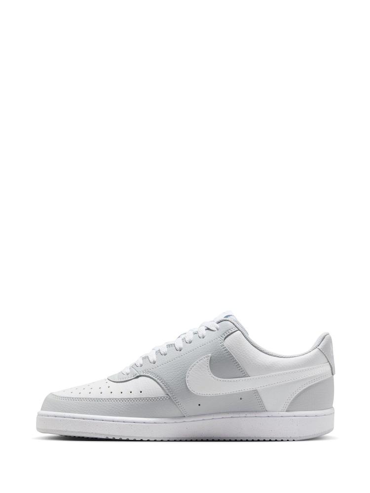 Nike Grey White Court Vision Low Trainers - Image 2 of 9