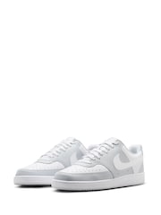 Nike Grey White Court Vision Low Trainers - Image 3 of 9